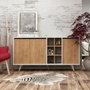 Hanah Home Consola Moderna Roble y Blanco 140x86 cm